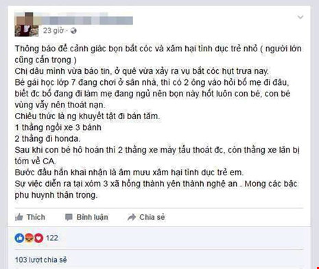 Câu chuyện người tàn tật sàm sỡ trẻ được thêu dệt nóng nhất mạng xã hội - 2