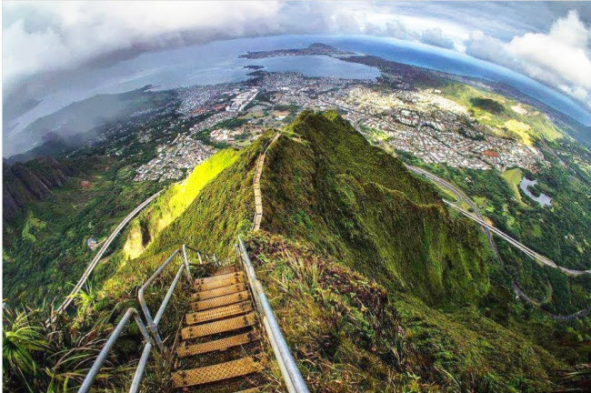 Trèo lên “cầu thang dẫn tới thiên đường” ở Hawaii.