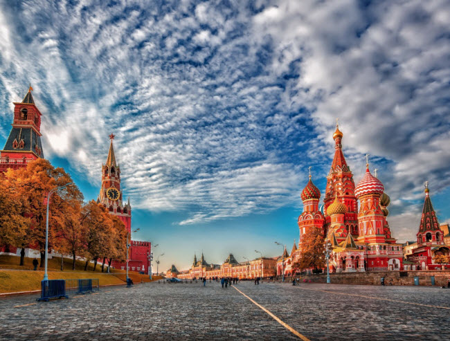 Quảng trường Đỏ ở thành phố Moscow, Nga.