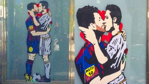 Trước thềm Siêu kinh điển, Messi và Ronaldo… hôn nhau - 1