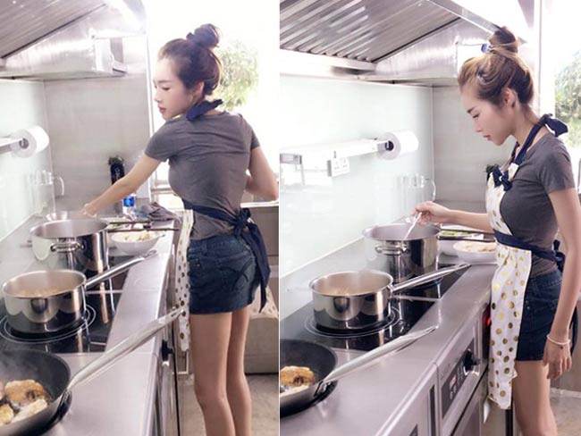 Elly Trần là một trong những bà mẹ đảm đang bậc nhất showbiz Việt. Hình ảnh cô đeo tạp dề, cặm cụi nấu ăn trong nhà bếp đã quá quen thuộc với người hâm mộ. 
