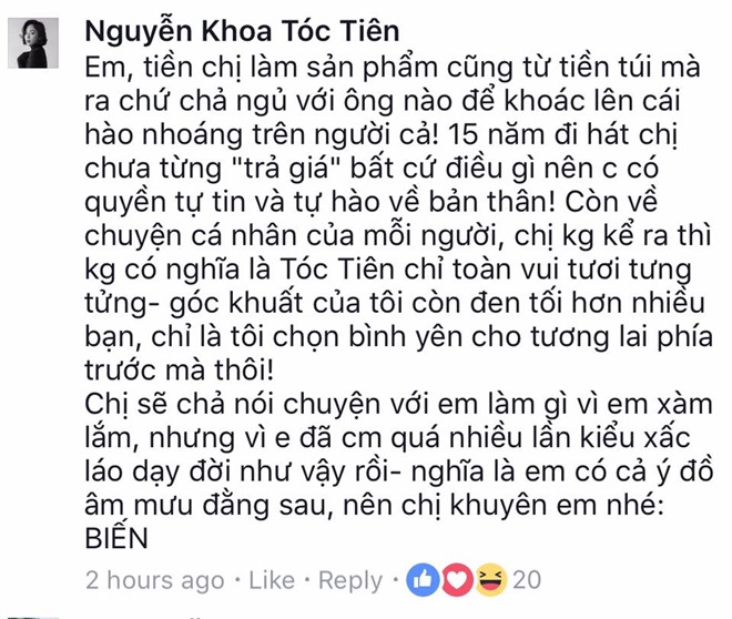 Tóc Tiên đáp trả sau phát ngôn sốc &#34;không bán thân cho đại gia&#34; - 2