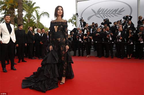 Lại một mỹ nữ khác phải xấu hổ vì váy xẻ cao tại Cannes - 9