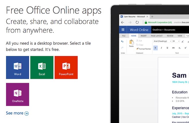 Microsoft Office Online miễn phí, phong phú tính năng - 1