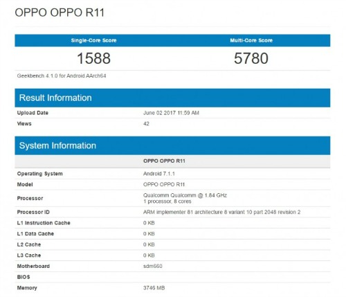 Oppo R11 đạt điểm hiệu năng cao, camera kép 20MP mặt sau - 1