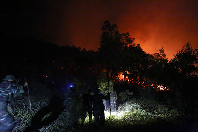 Hiện trường vụ cháy rừng lớn nhất lịch sử ở Sóc Sơn - 1