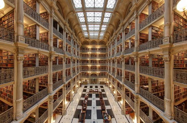 26. Thư viện George Peabody, Baltimore, Maryland, Hoa Kỳ