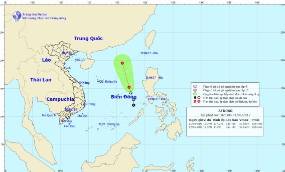 Tin mới về áp thấp nhiệt đới trên biển Đông - 1