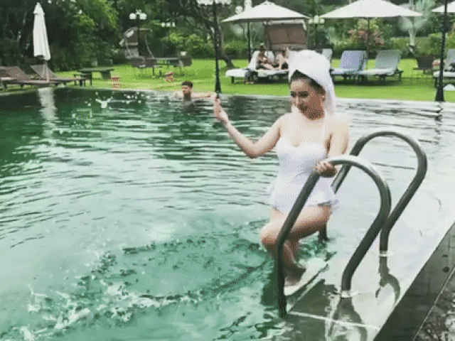 Vợ cũ Hồ Quang Hiếu khiến cả hồ bơi “điêu đứng” vì đường cong tuyệt mỹ