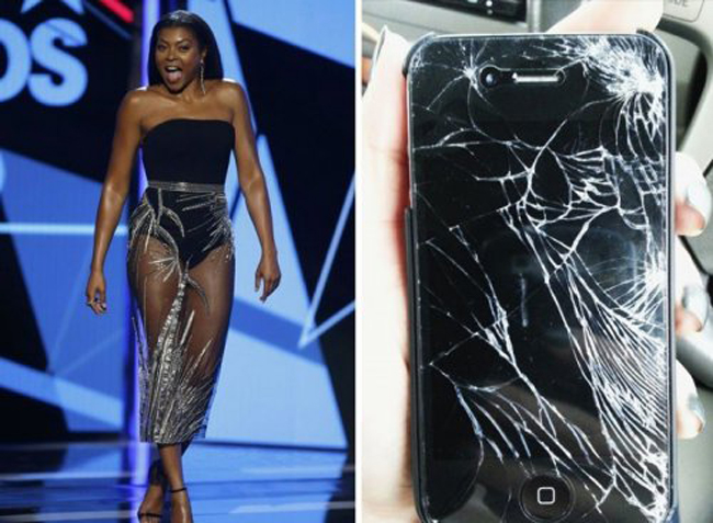 Bộ váy lấy ý tưởng từ màn hình điện thoại bị vỡ.