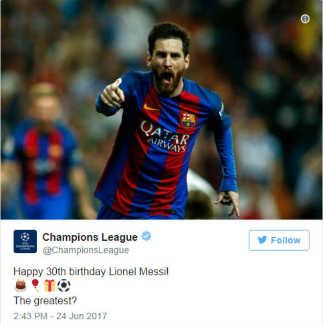 UEFA gọi Messi là “vĩ đại nhất”, fan Ronaldo nổi đóa - 1