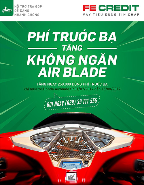 Phí trước bạ tăng - không ngăn Air Blade - 1