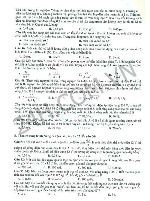 Đề thi đại học môn Vật Lý năm 2012 - 6