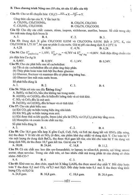 Đề thi đại học môn Hóa học khối A - 6
