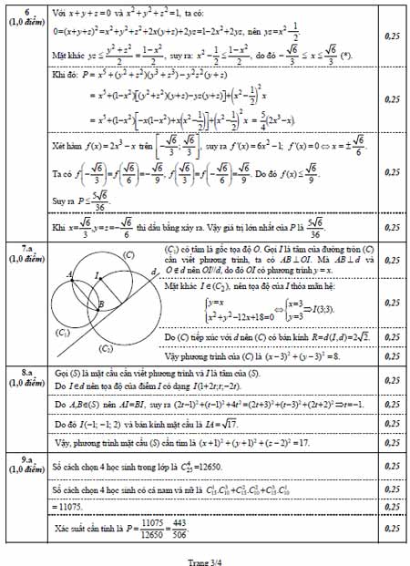 Đáp án chính thức khối B, C - 3