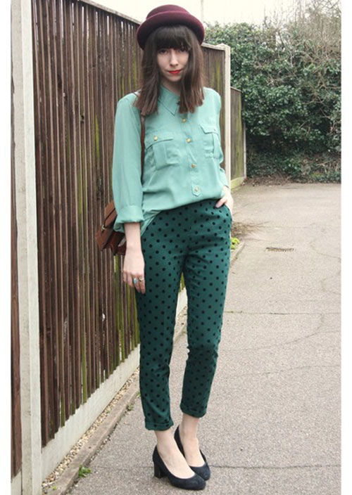 Quần chấm bi xao xuyến gọi thu vàng - 9