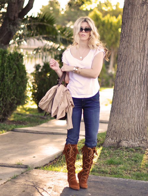 "Mix" quần jeans và T-shirt trắng - 17