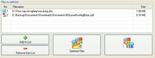 FILEminimizer - Tối ưu dung lượng tập tin văn phòng - 2