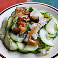 Ẩm thực - Giòn mát món dưa leo trộn khô cá thu