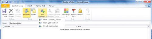 Tạo nhóm địa chỉ email trong MS Outlook 2010 - 2