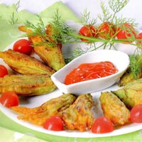 Ẩm thực - Hấp dẫn với chả nghêu nhồi bông bí