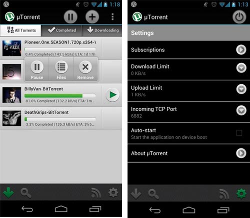 Đã có uTorrent cho Android - 1