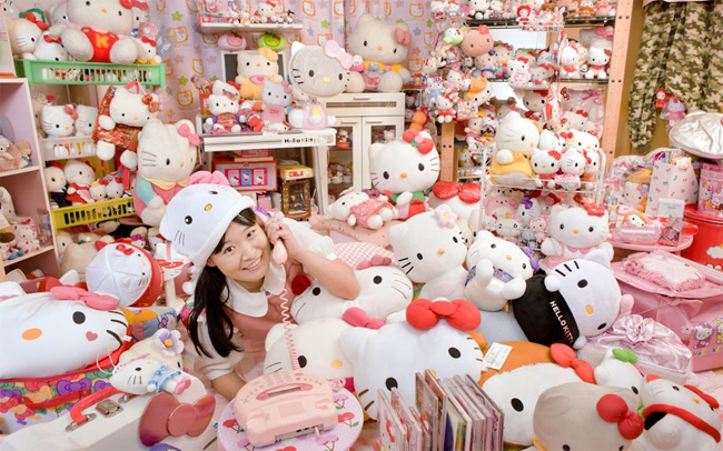Bộ sưu tập Hello Kitty lớn nhất với 4.519 vật thuộc về cô Asako Kanda đến từ Nhật Bản. 
