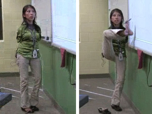 Mỹ: Cô giáo dạy toán ... bằng chân! - 2