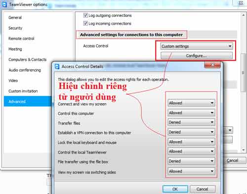 Giới hạn quyền điều khiển từ xa cho Teamviewer - 2