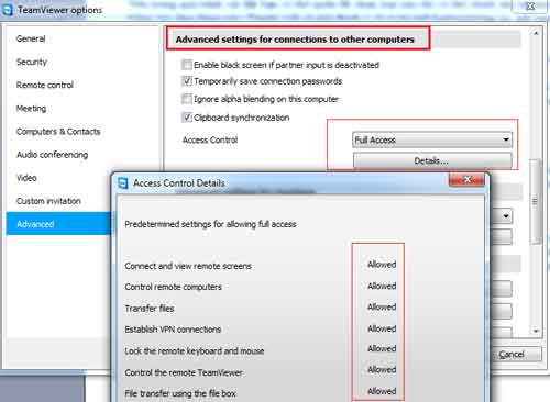 Giới hạn quyền điều khiển từ xa cho Teamviewer - 7