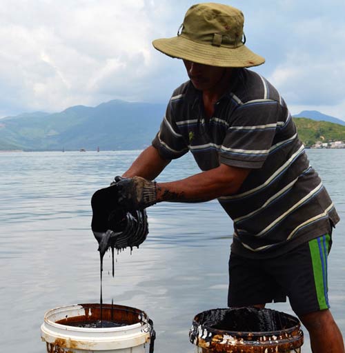 Dầu tràn biển, ngư dân khóc ròng - 2