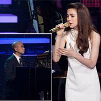 Người mẫu - Hoa hậu - Đức Trí đệm đàn cho Hà Hồ