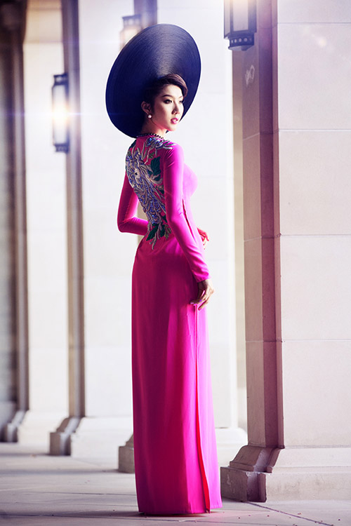 Ngọc Quyên diện áo dài trên đất Mỹ - 14