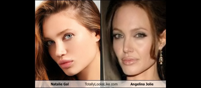 Lina đã trang điểm và tạo kiểu tóc để mình trông giống Jolie nhất.