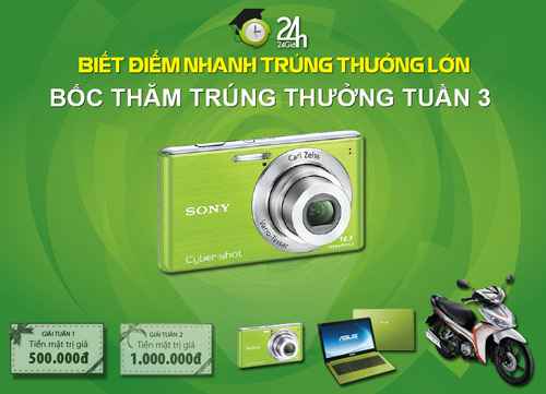 Kết quả bốc thăm 3 tuần Gameshow Điểm thi 24h - 2