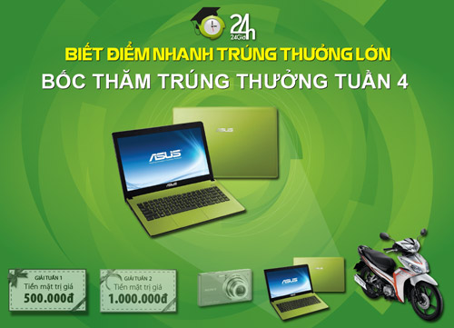 Kết quả bốc thăm 3 tuần Gameshow Điểm thi 24h - 3