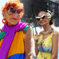 Bí quyết mặc đẹp - Những bà già thời trang son đỏ má hồng