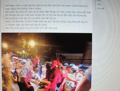 Chặt tay cướp điện thoại: Chỉ là bịa đặt - 1