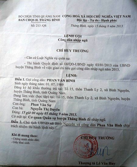 Hy hữu: Sinh viên đang học bị gọi nhập ngũ - 3