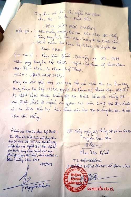 Vụ "đang học bị gọi nhập ngũ": Nợ môn vẫn là sinh viên - 2