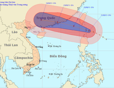 Siêu bão Usagi chậm rãi tiến vào Biển Đông - 1