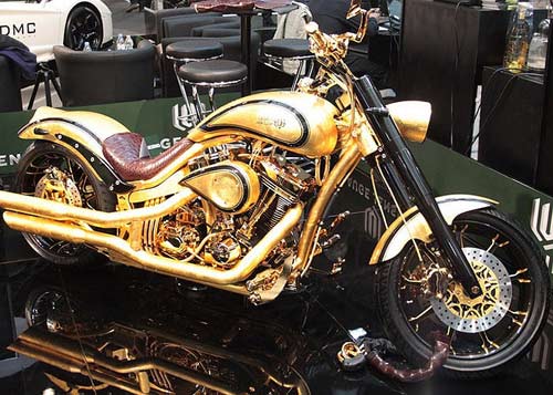 Hoa mắt ngắm mô tô mạ vàng 24 carat - 5