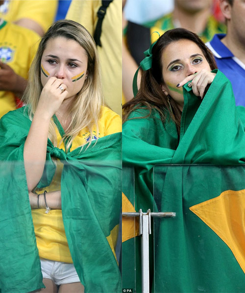 Phái đẹp Brazil khóc tức tưởi khi đội nhà thua thảm - 14
