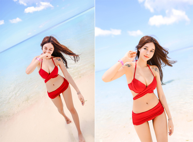 Cho Min Yeong trẻ trung, năng động trong bộ bikini đỏ rực rỡ
