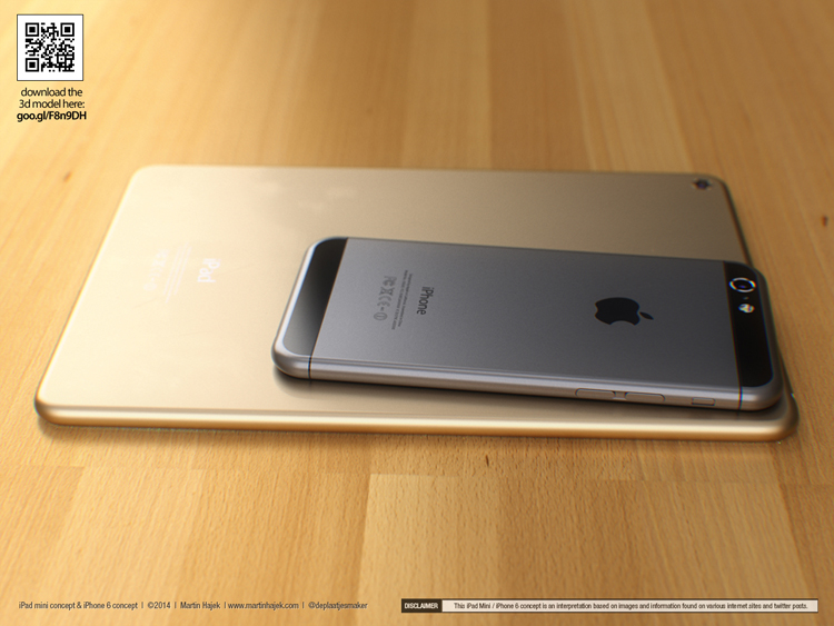 iPhone 6 và iPad 3 mini có khung làm bằng kim loại, thiết kế bo tròn khá mềm mại và bắt mắt.
