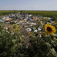 Cảnh sát quốc tế lần đầu tiên tới hiện trường MH17 rơi