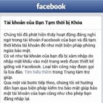 Tin tức trong ngày - Hàng loạt Facebooker &quot;đứng hình&quot; vì... thông báo khóa tài khoản