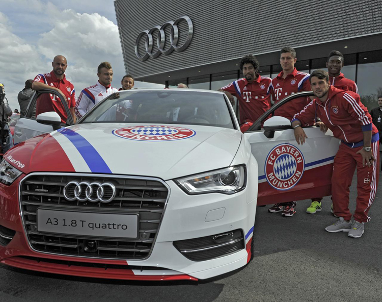 Đây là hợp đồng quảng cáo giữa Audi và đội bóng Đức trong việc quảng bá hình ảnh của hãng xe này.
