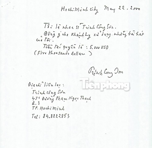 Khánh Ly công bố thủ bút của Trịnh Công Sơn - 1