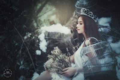 Ngắm cô gái xinh đẹp chụp ảnh trong lồng chim - 4